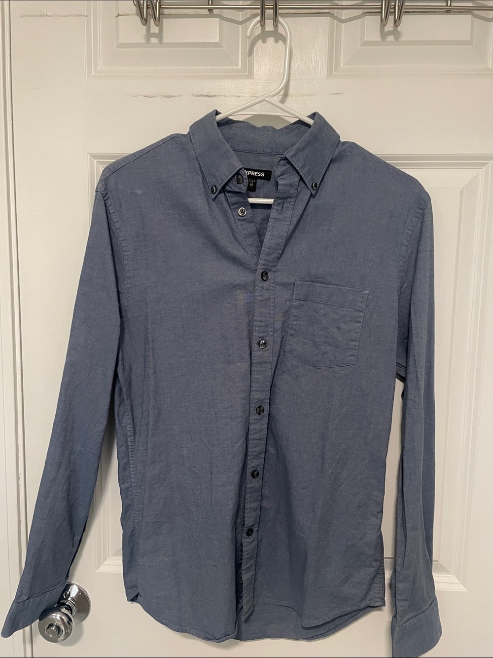 Express Men's Slate Blue Button-Down Shirt
